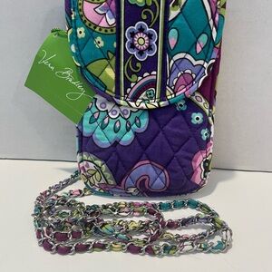 NWT Vera Bradley Cell Phone iphone Crossbody Chain Strap Purple Heather Bag